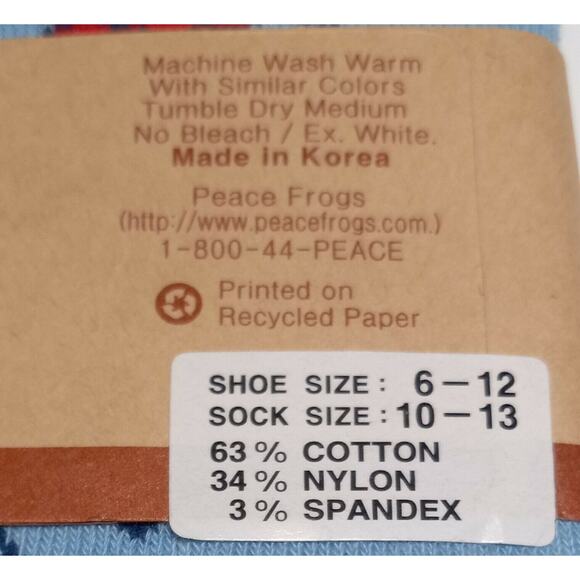 Ladybug Socks Peace Frogs For Shoe Sizes 6-12 and Sock Sizes 10-13 - NEW - Picture 4 of 4